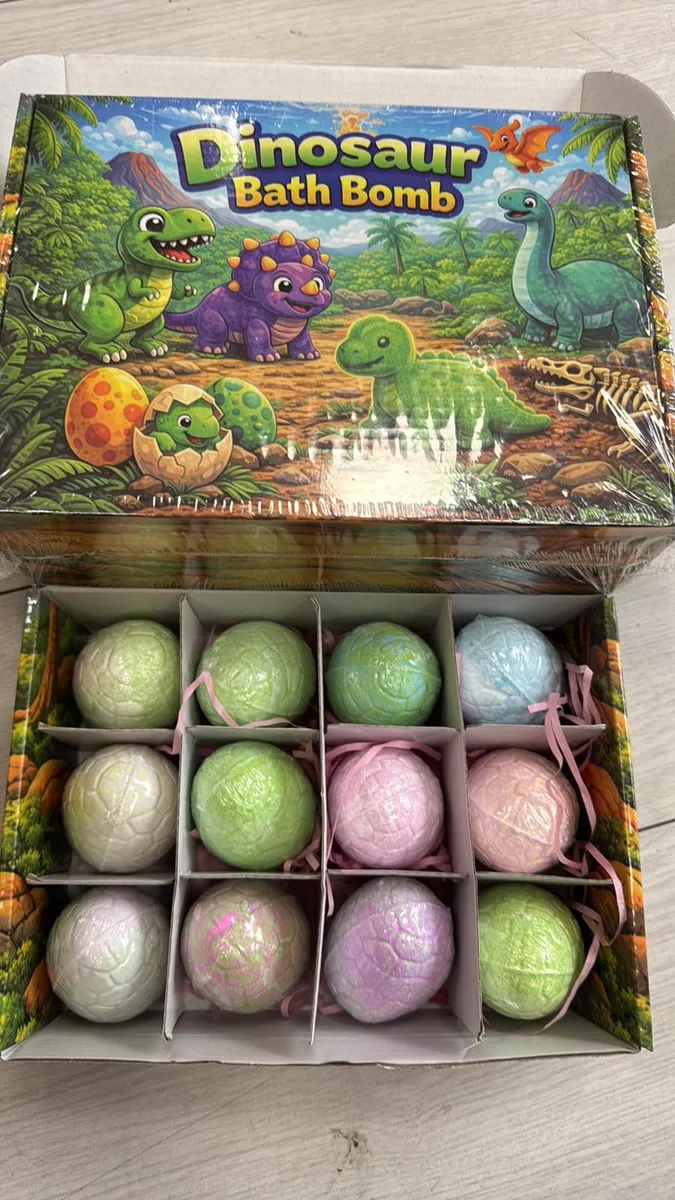 Kule do kąpieli Dinosaur Bath Bomb pastelowe kolory 12 sztuk