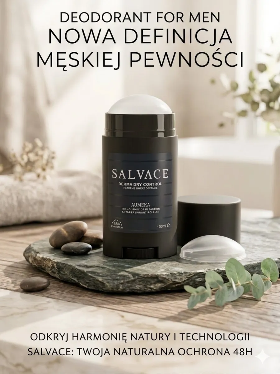 Salvace Dezodorant Męski Roll-On 100ml z Kontrolą Suchości