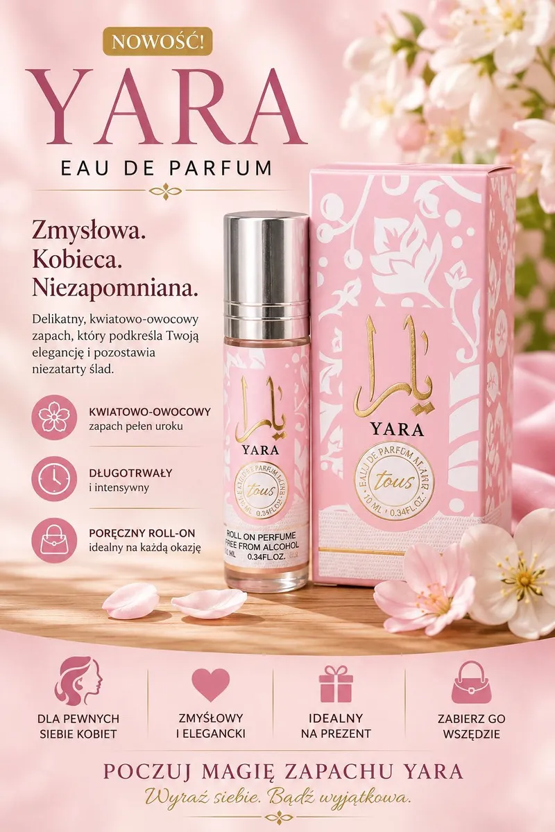YARA Candy Roll-On Perfumy Kwiatowo-Owocowe 10 ml
