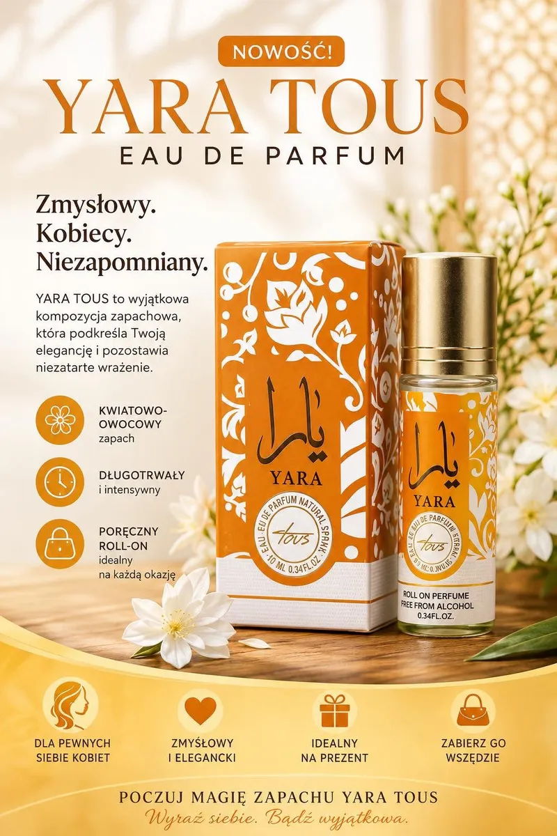 YARA TOUS Perfumy Roll-On 10 ml kwiatowo-owocowy zapach