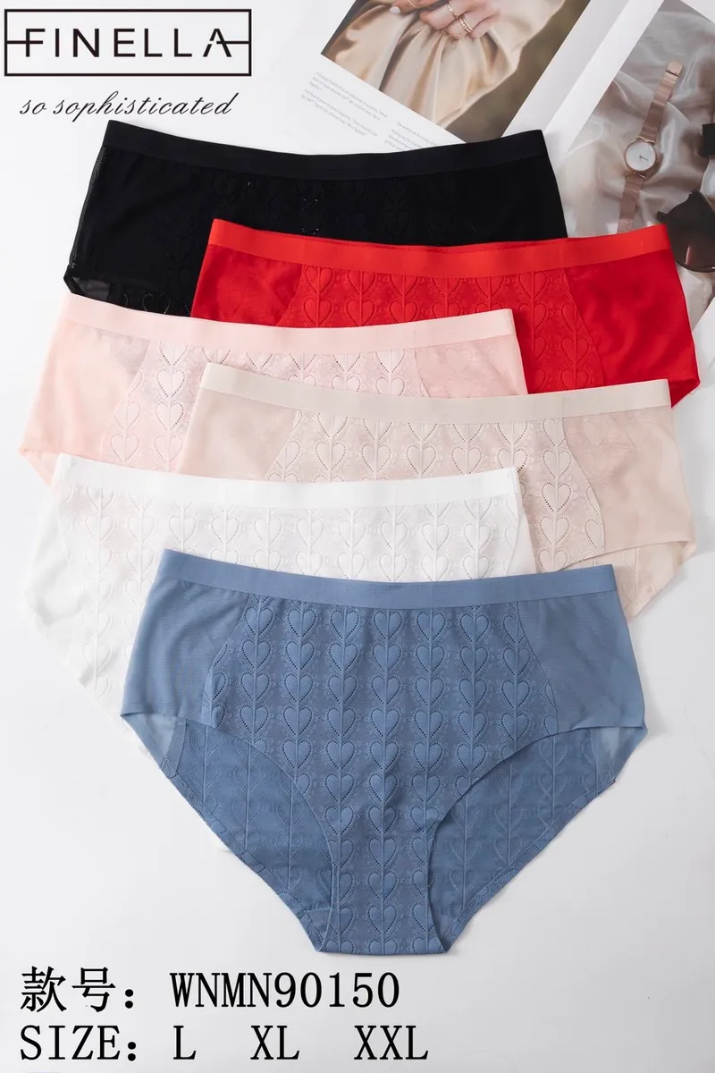 Majtki damskie Finella w ażurowy wzór mix kolorów L-XXL