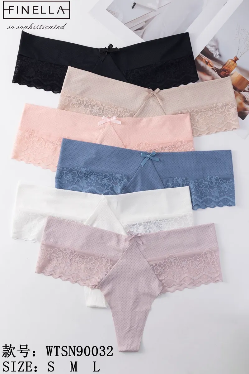 Majtki damskie Finella z koronką w zestawie 6 kolorów S-XL