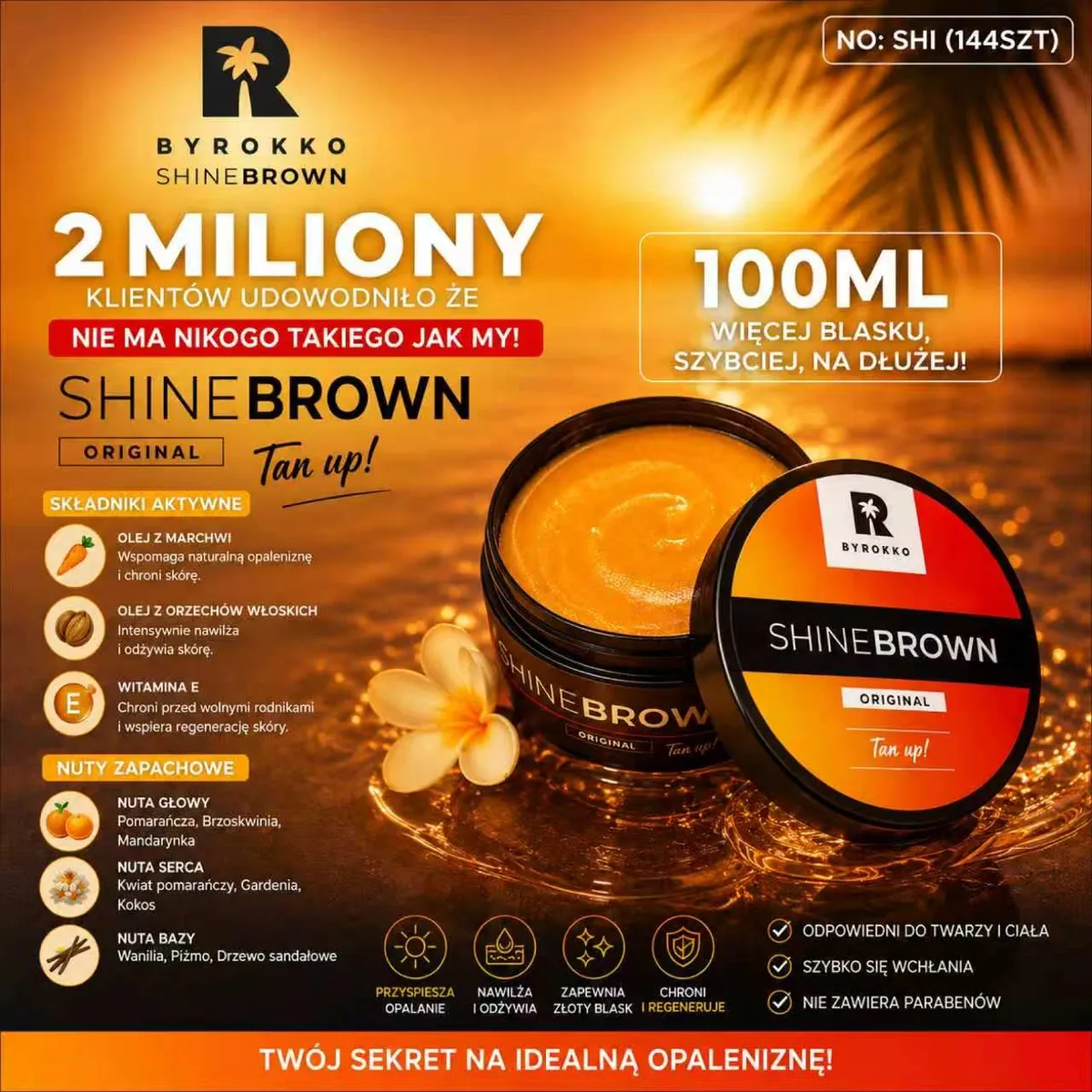 Byrokko ShineBrown Original 100ml krem przyspieszający opalanie