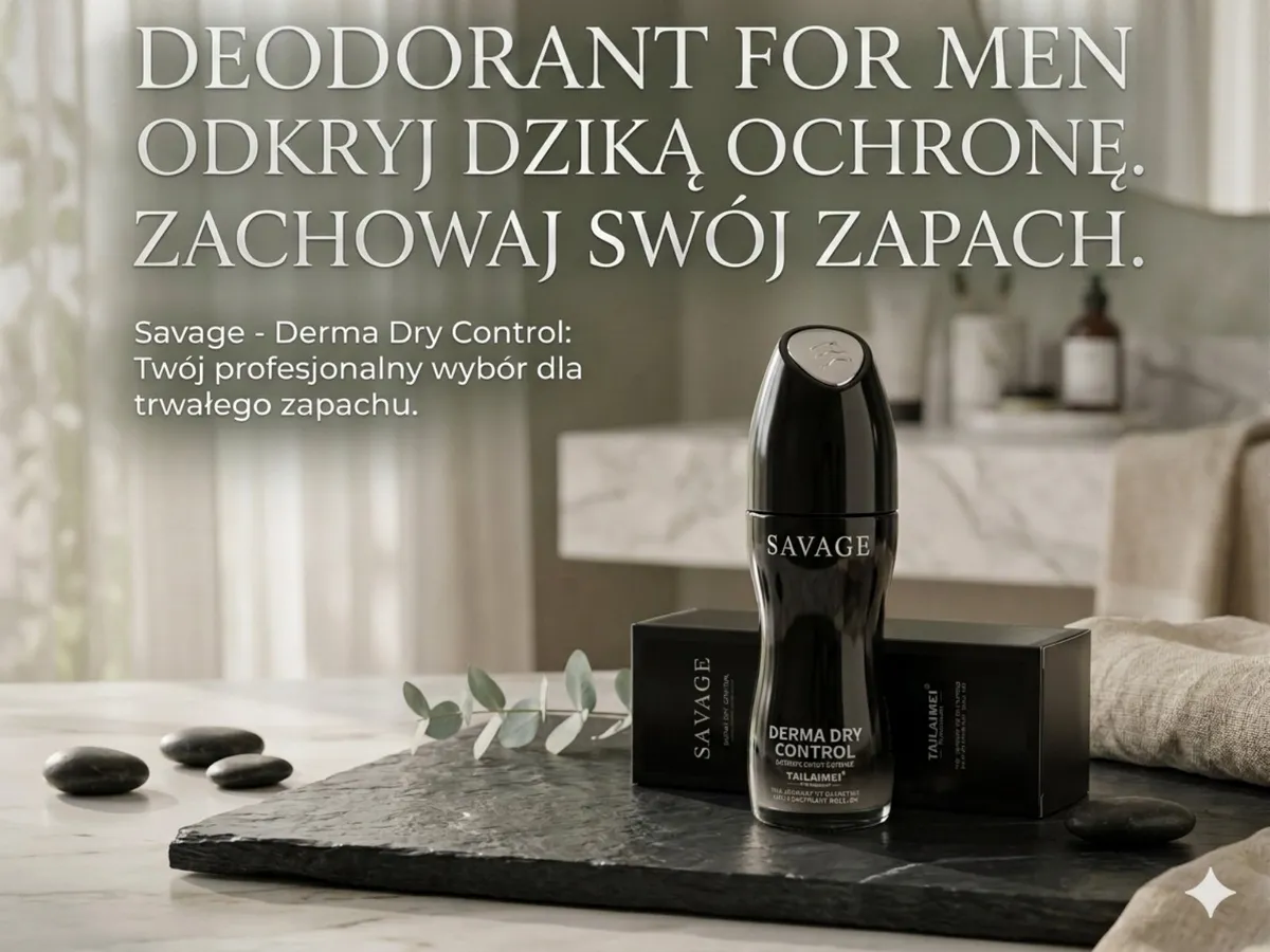 Savage Derma Dry Control czarny dezodorant męski roll-on