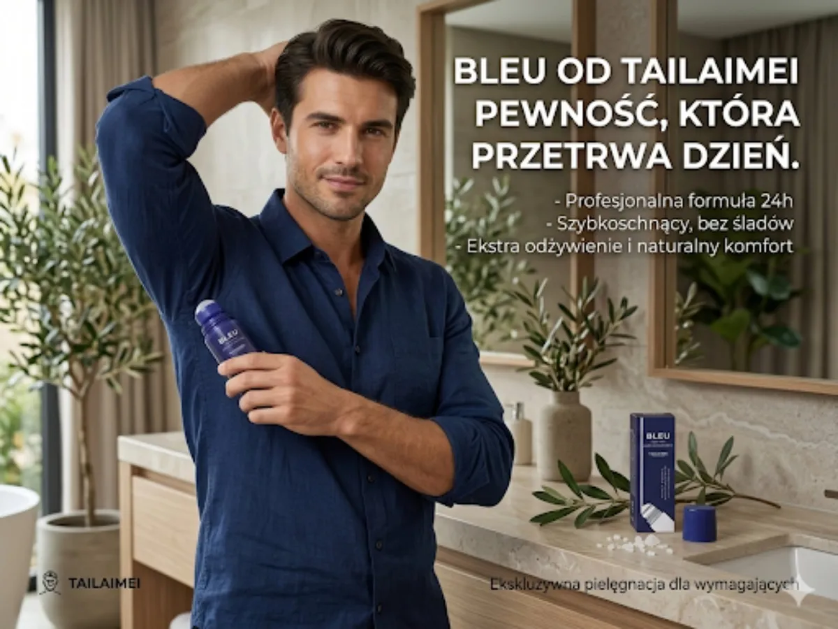 Bleu od Tailaimei dezodorant męski granatowy szybkoschnący