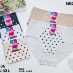 Majtki damskie MEDOOSI w grochy z koronką XXL-3XL