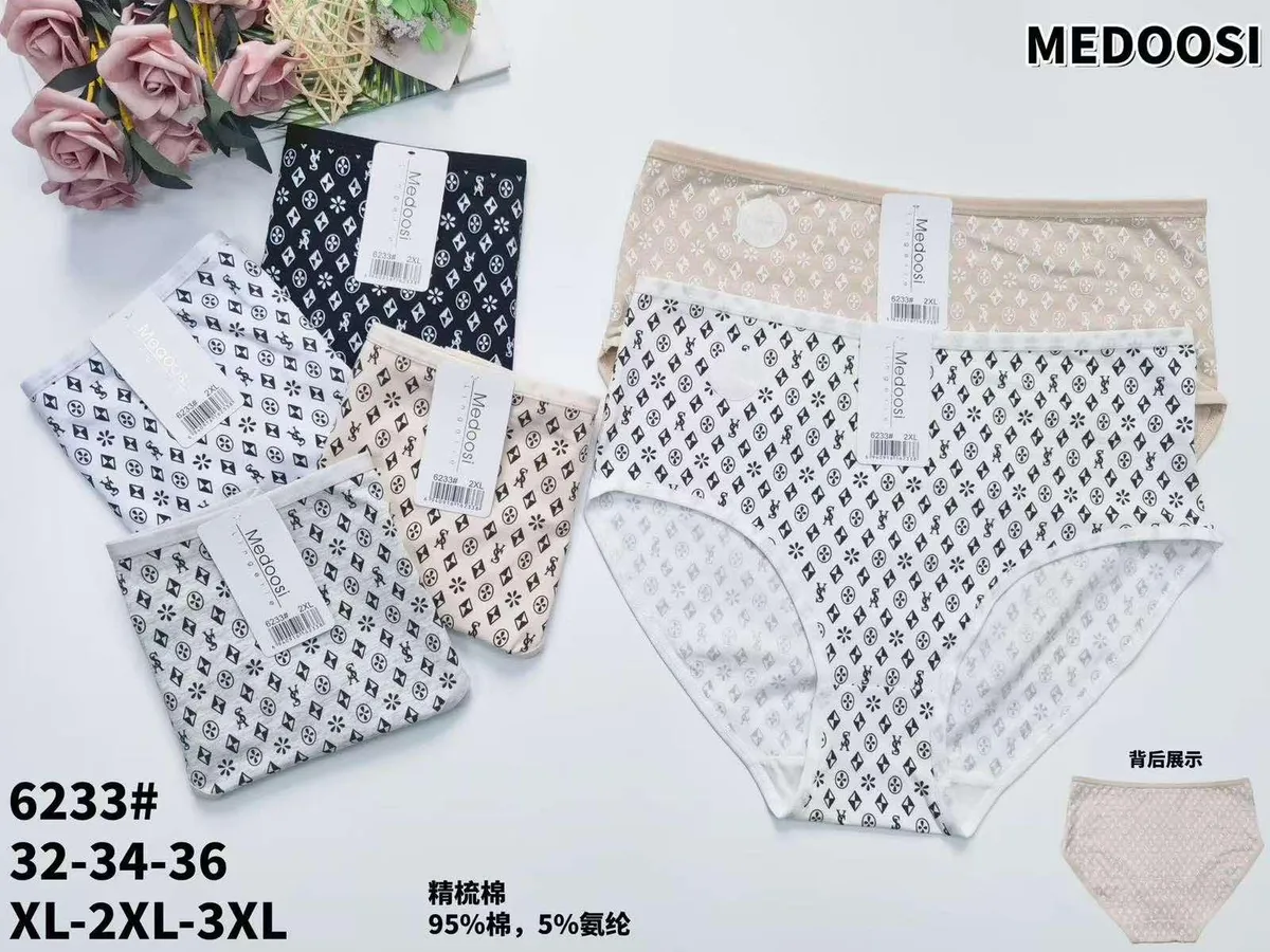 Majtki damskie Medoosi wzór geometryczny XL-3XL