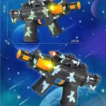 Pistolet zabawkowy z dźwiękiem i światłem 24x15x4 cm czarno-niebieski
