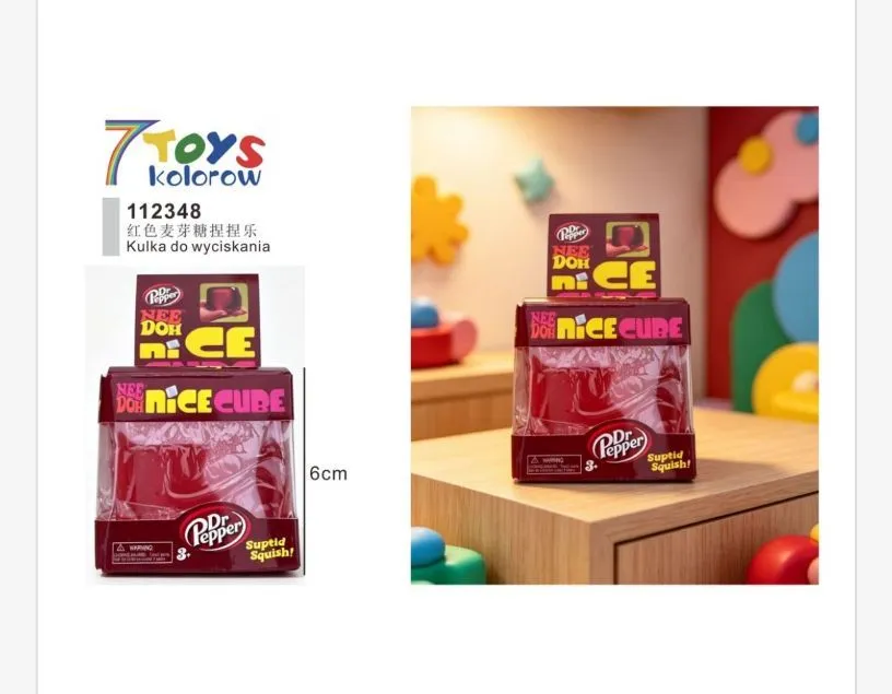 Kulki do wyciskania Dr Pepper czerwone 6 cm antystresowe