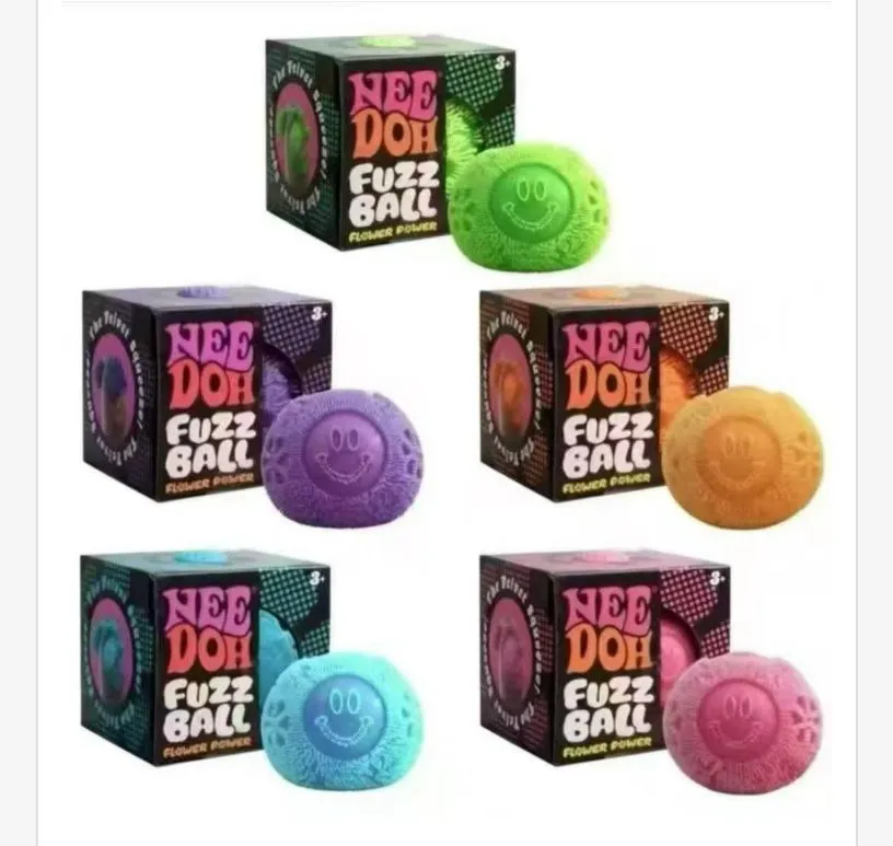 Nee Doh Fuzz Ball Piłka Antystresowa Kolorowa z Uśmiechem