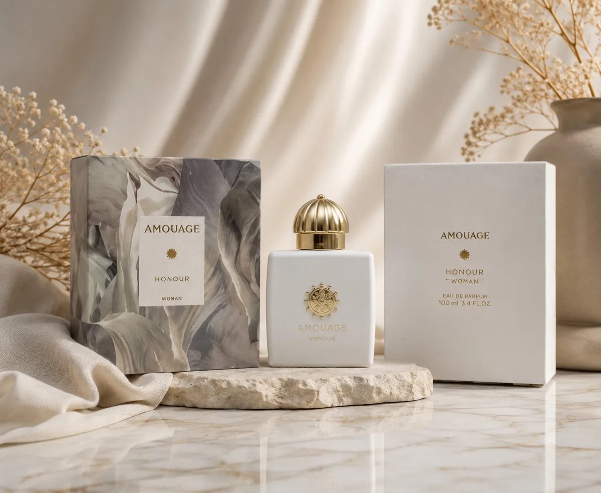 Amouage Honour Woman Perfumy 100ml Białe Złote Eleganckie Opakowanie