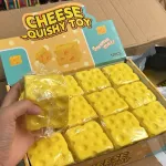 Żółta zabawka antystresowa Cheese Squishy 12 sztuk