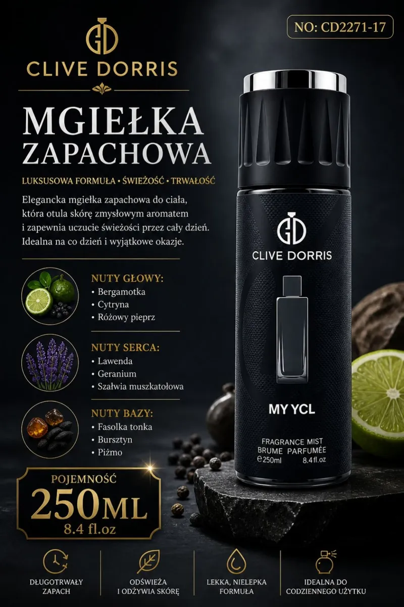 Clive Dorris Mgiełka Zapachowa My YCL 250ml czarna butelka