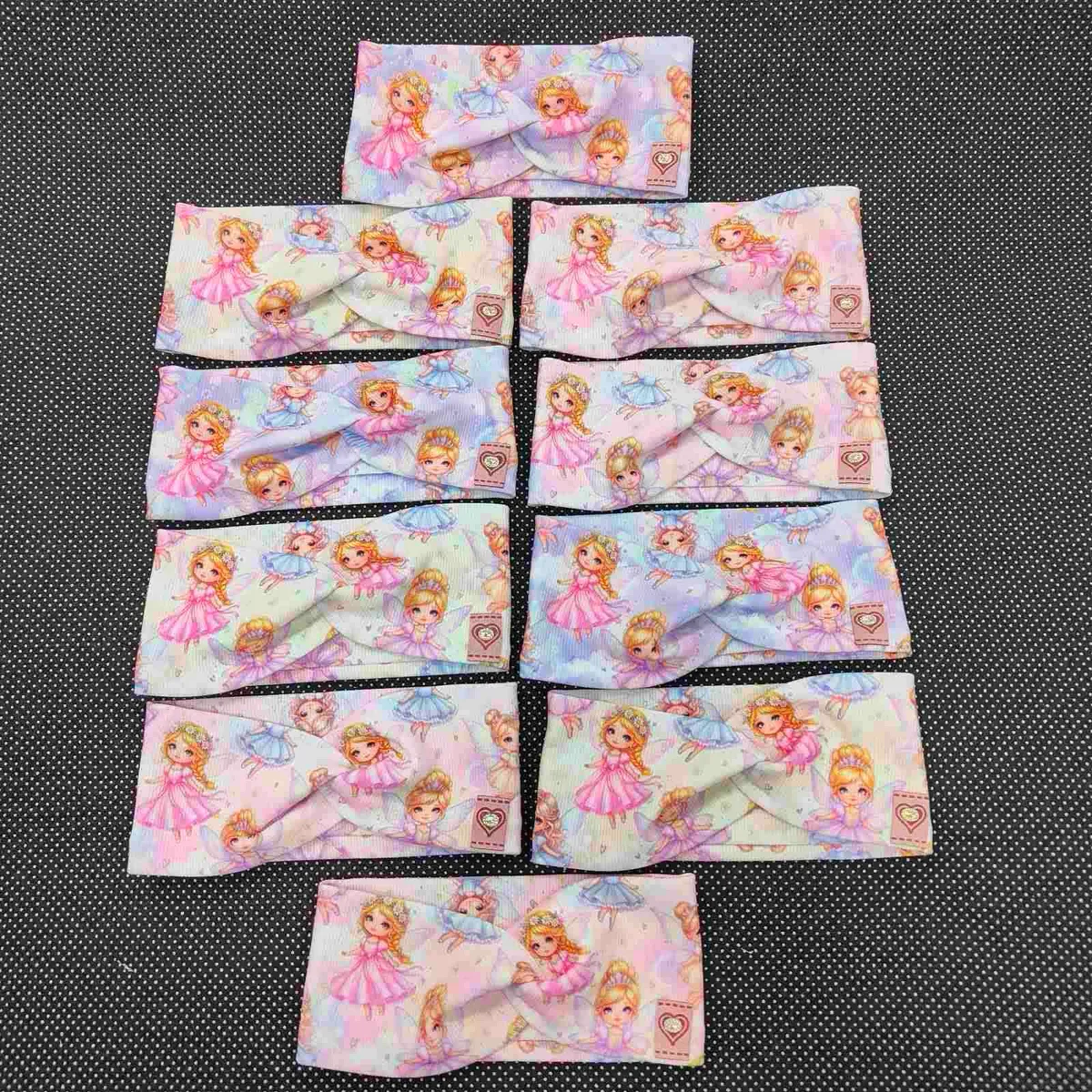 Opaska dziecięca z motywem księżniczek 2-5 lat pastelowa