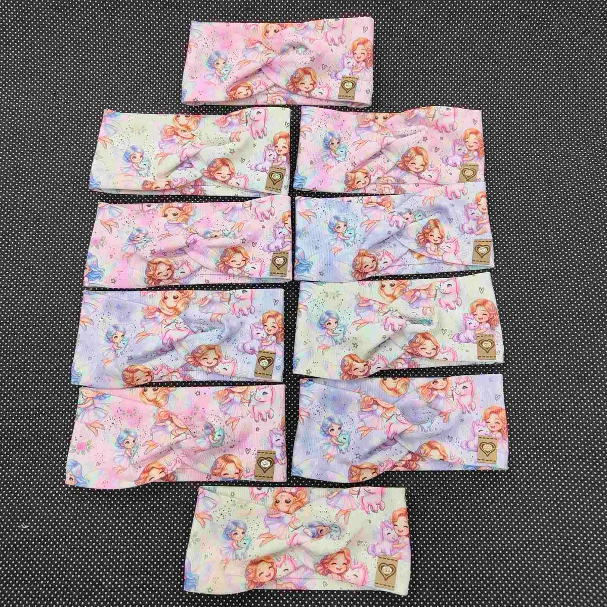 Opaska dziecięca pastelowa z nadrukiem jednorożców 2-5 lat
