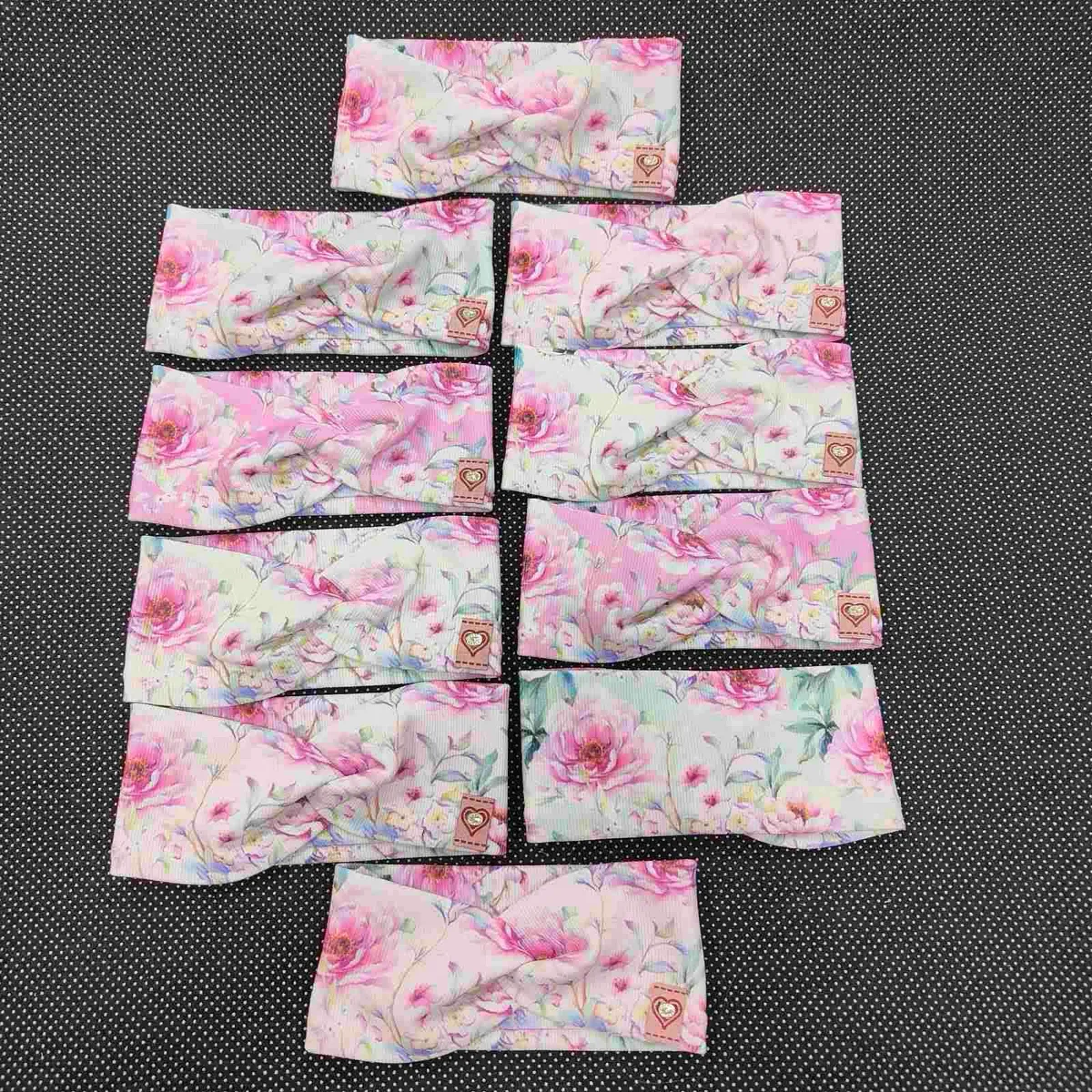 Opaska dziecięca w kwiaty 2-5 lat pastelowa z kokardą