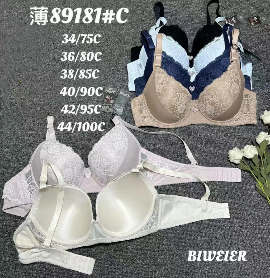 Biweier Biustonosz Koronkowy Push-up Mix Kolorów 34-44 C