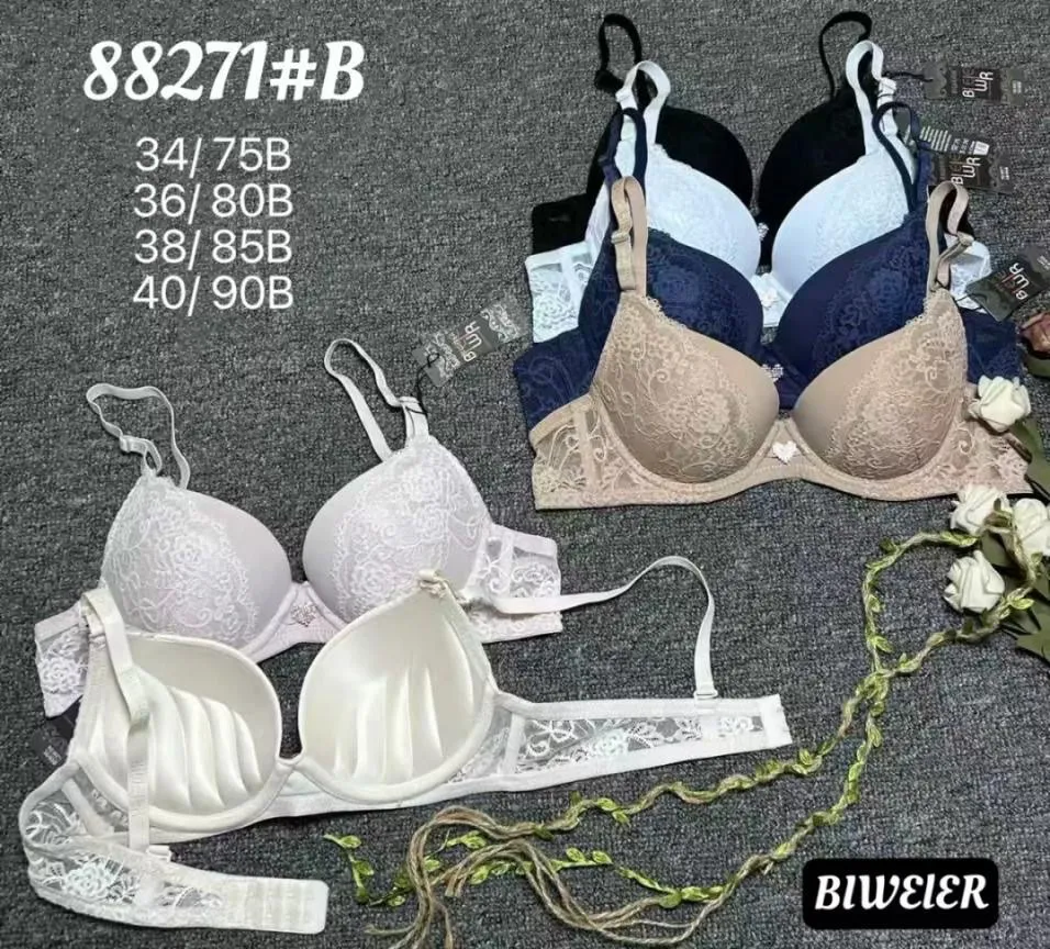 Biustonosz koronkowy push-up w różnych kolorach 34-40B