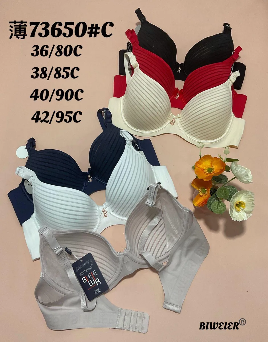 Biweier Biustonosz Push-up w Paski 36-42 C Kolory Mix