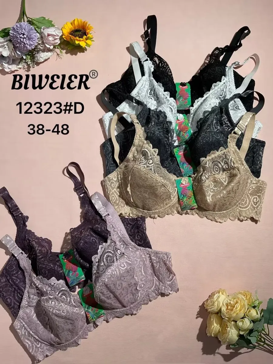 Biweier Koronkowy Biustonosz 38-48 Mix Kolorów