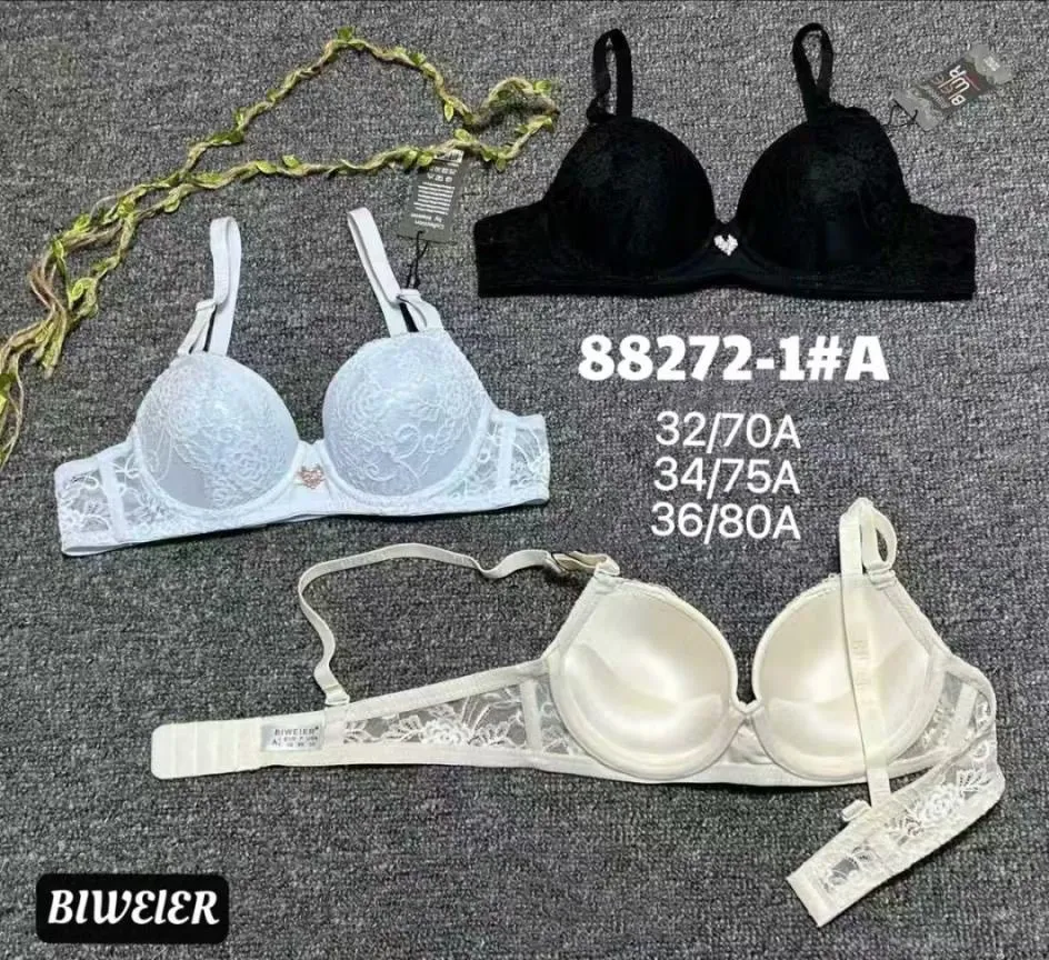 Biustonosz koronkowy push-up 32/70A 34/75A 36/80A czarny biały beżowy