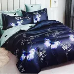 Komplet pościeli 5D Milano 200x220 cm granatowy z motywem motyli