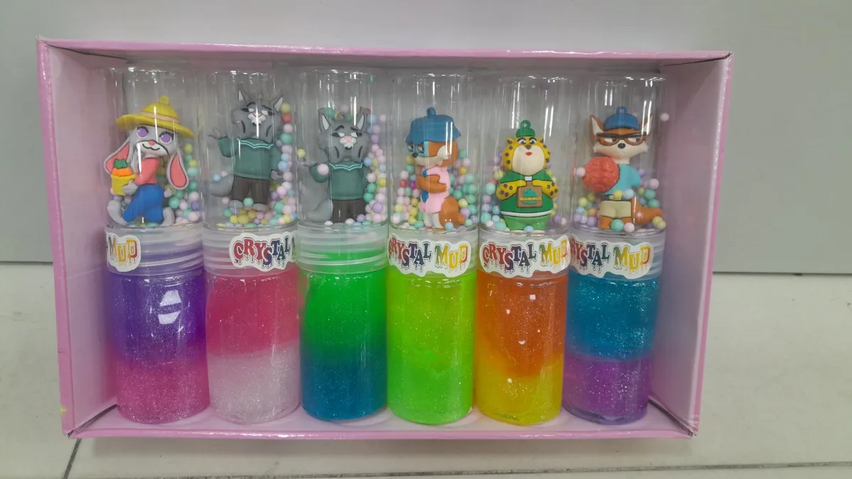 Crystal Mud Zestaw 6 kolorów z figurkami zwierząt