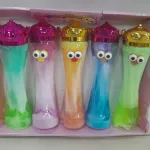 Zestaw 6 kolorowych slime z koroną i oczami, mix kolorów