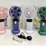Przenośny wentylator ręczny USB z wyświetlaczem LED i 3 prędkościami