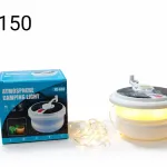Składana lampka kempingowa z ładowaniem solarnym i USB biała