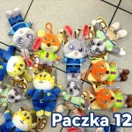 Zestaw 12 sztuk pluszowych breloków zwierząt kolorowych