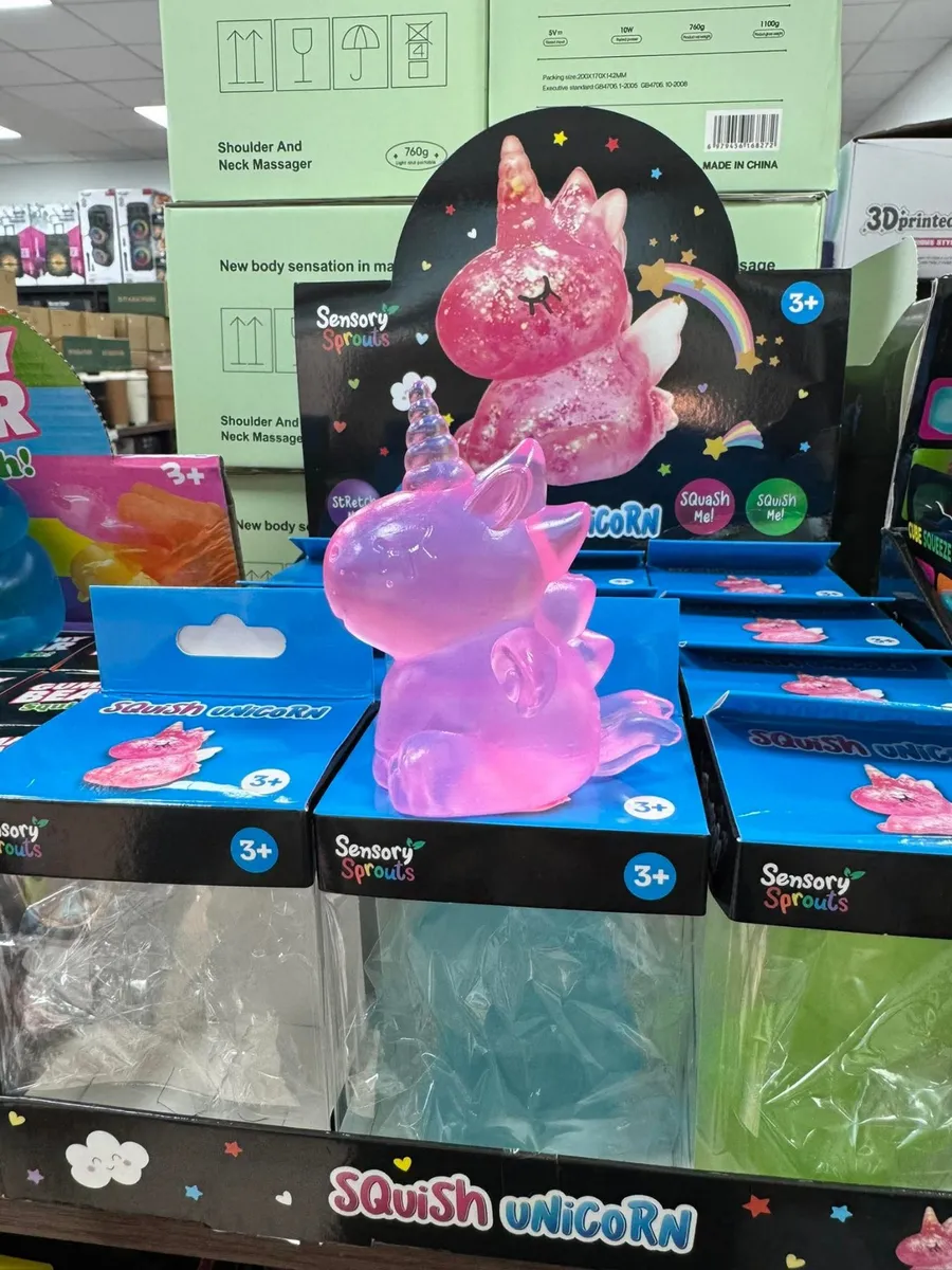 Squish Unicorn różowy przezroczysty antystresowy gadżet sensoryczny