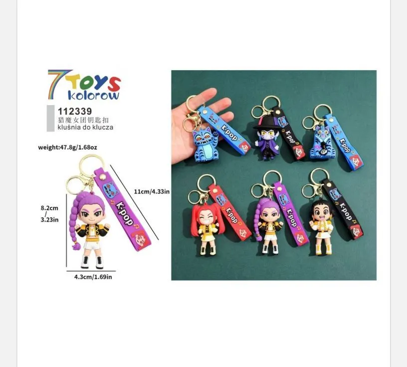 Brelok K-pop z figurką postaci i silikonową zawieszką kolorowy