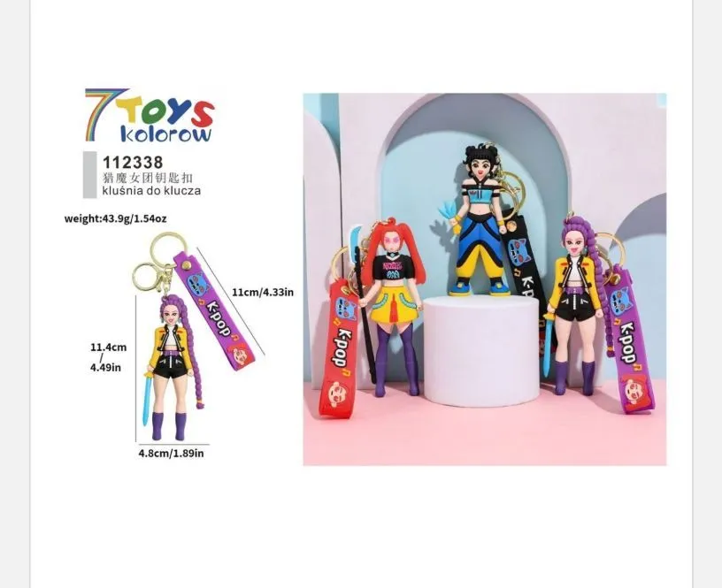 Brelok KPOP z Figurka Dziewczyny 11,4 cm z Fioletowym Paskiem