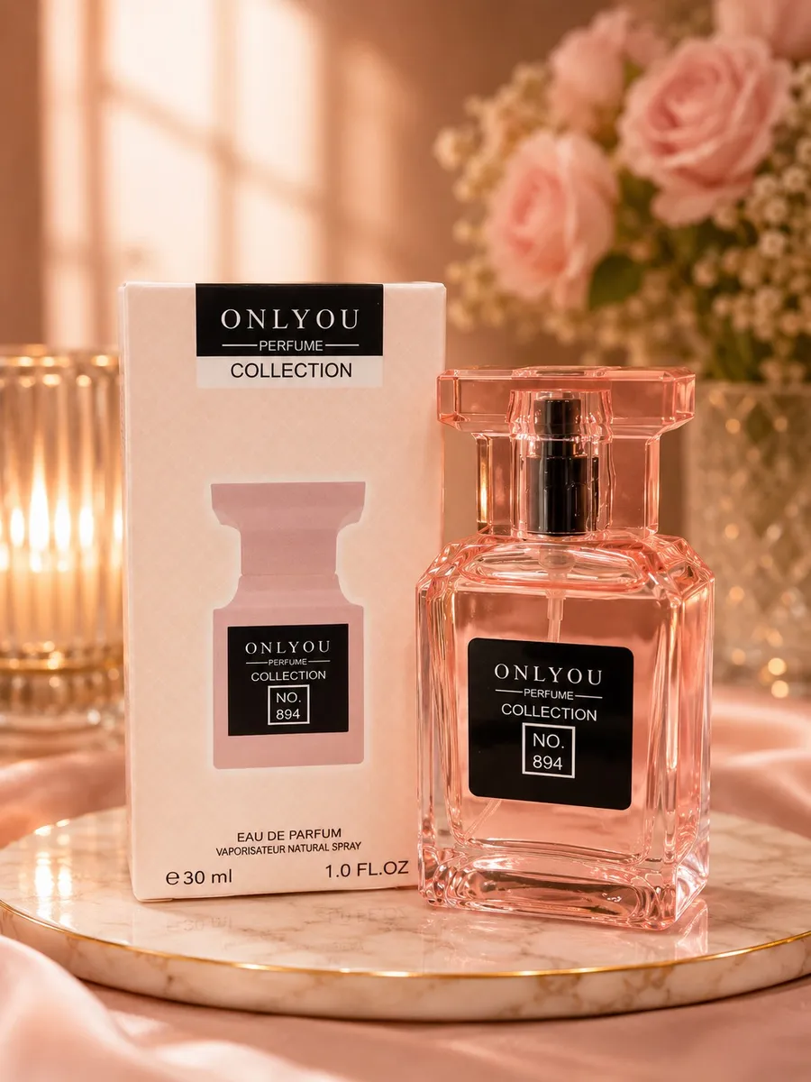 Perfumy Onlyou Perfume Collection No. 894 w różowej szklanej butelce i jasnoróżowym opakowaniu