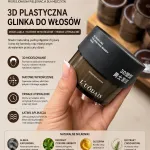 3D Plastyczna Glinka do Włosów Modelująca Matowe Wykończenie 80g
