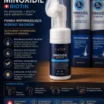 SADOER Minoxidil 5% Biotin pianka wspomagająca wzrost włosów 150ml