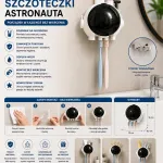 Organizer na szczoteczki Astronauta biało-czarny z odpływem wody