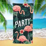 Ręcznik plażowy z mikrofibry 70x140 cm z motywem flamingów