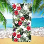 Ręcznik plażowy z mikrofibry 70x140 cm w kwiatowy wzór