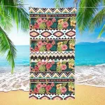 Ręcznik plażowy mikrofibra 70x140 cm kolorowy wzór kwiatowy