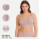 Biustonosz bawełniany z elastanem różowy 3XL-5XL