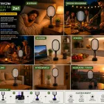 Elektryczna rakieta na komary 2w1 USB czarno-miedziana