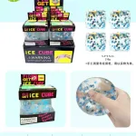 Fidget Ice Cube Kostka Antystresowa z Niebieskimi Płatkami 5,5x5,5 cm