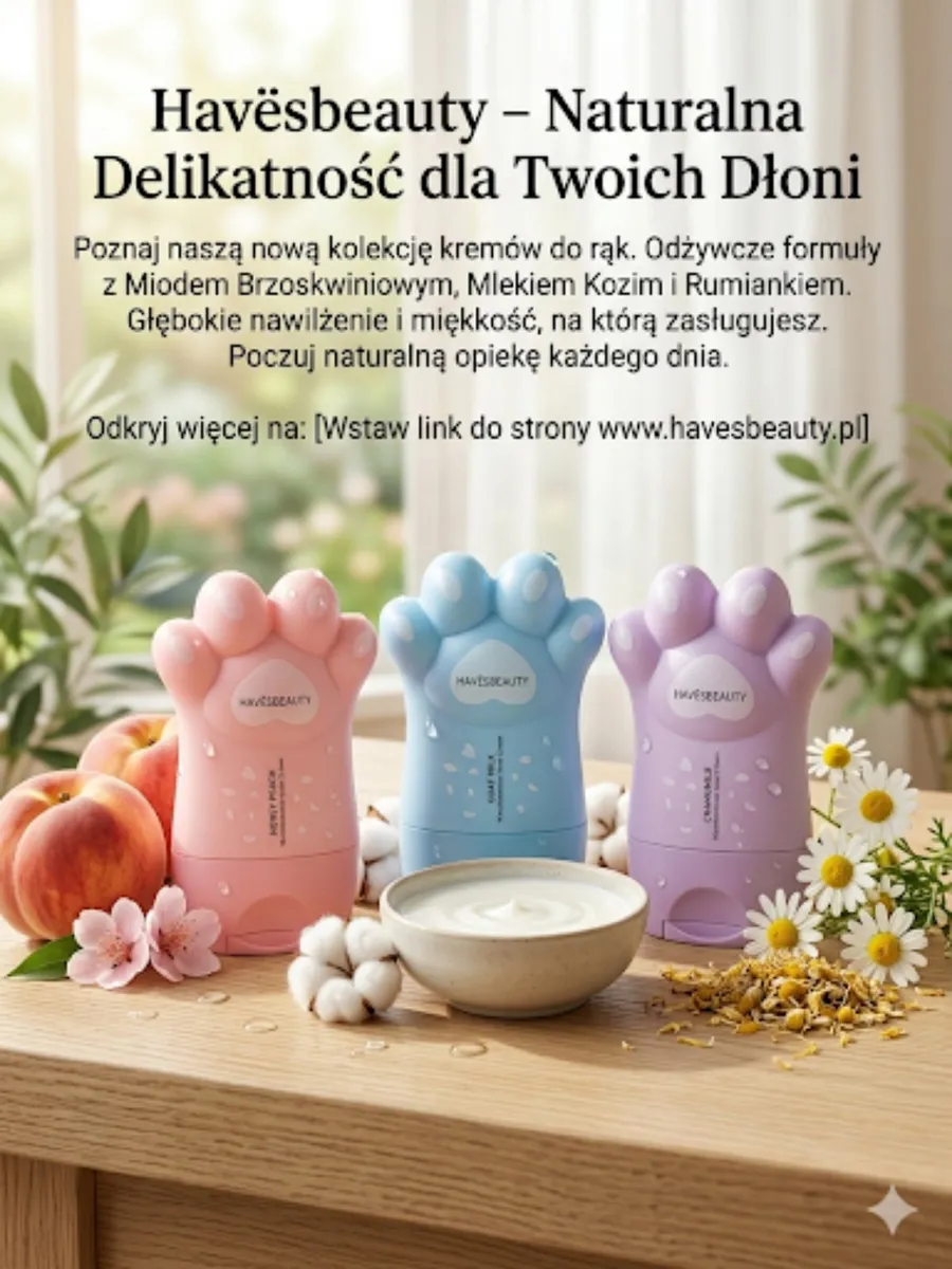 Havësbeauty krem do rąk w opakowaniu w kształcie łapki, różowy, niebieski, fioletowy