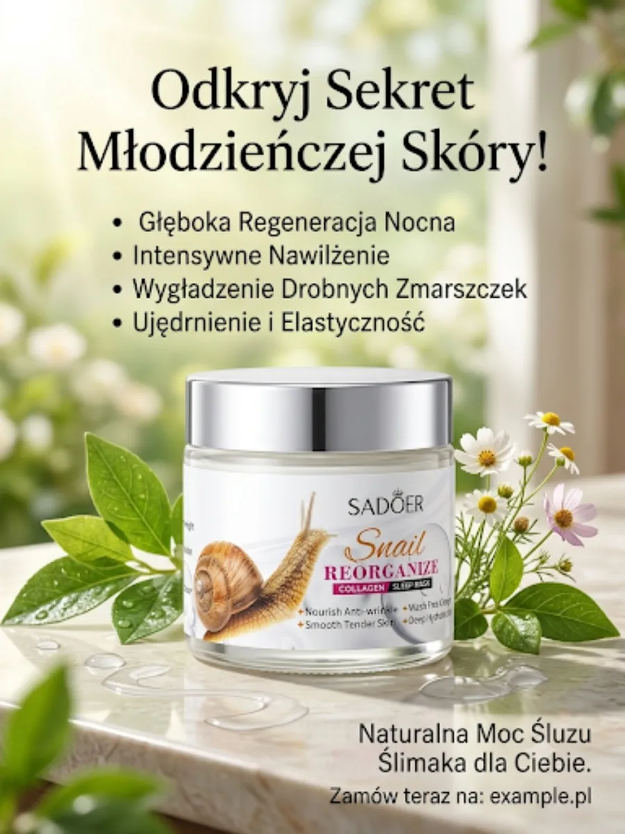 SADOER Snail Reorganize krem z kolagenem i śluzem ślimaka