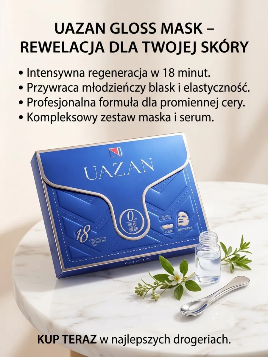 UAZAN Gloss Mask granatowa maska z serum do twarzy regenerująca