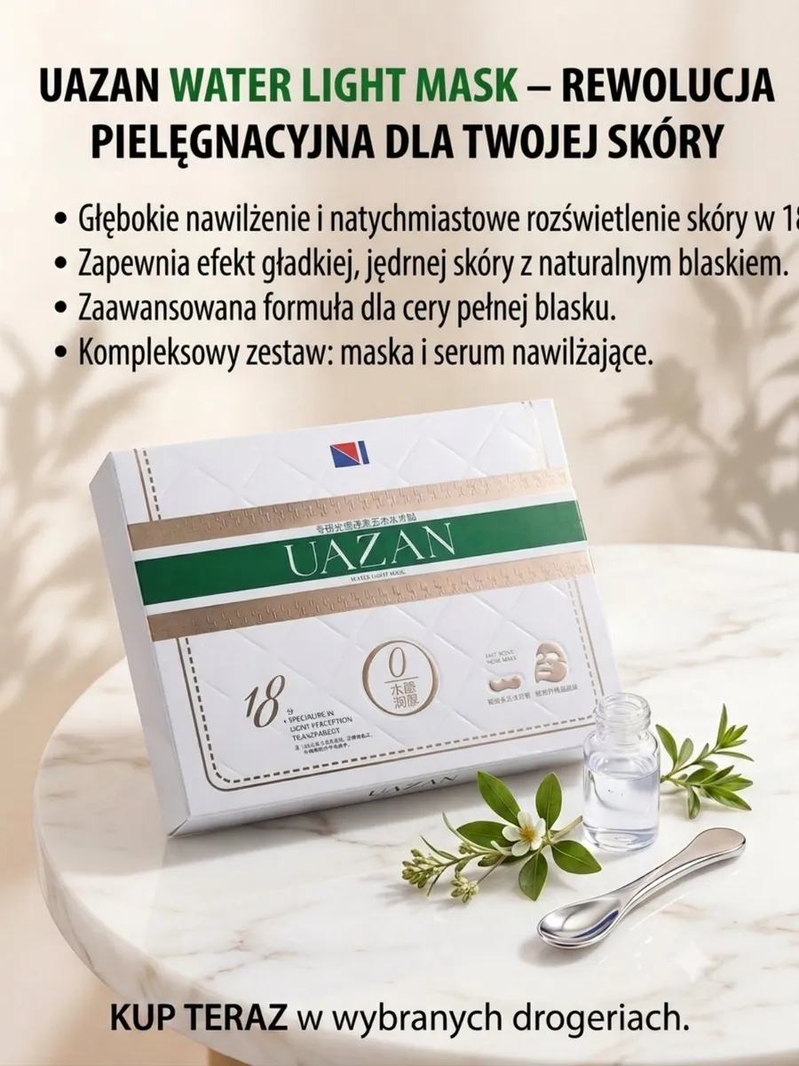 UAZAN Water Light Mask zestaw nawilżający i rozświetlający