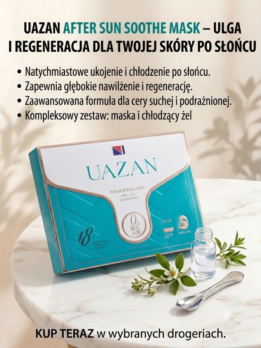 UAZAN After Sun Soothe Mask kojąca maska i żel chłodzący po słońcu