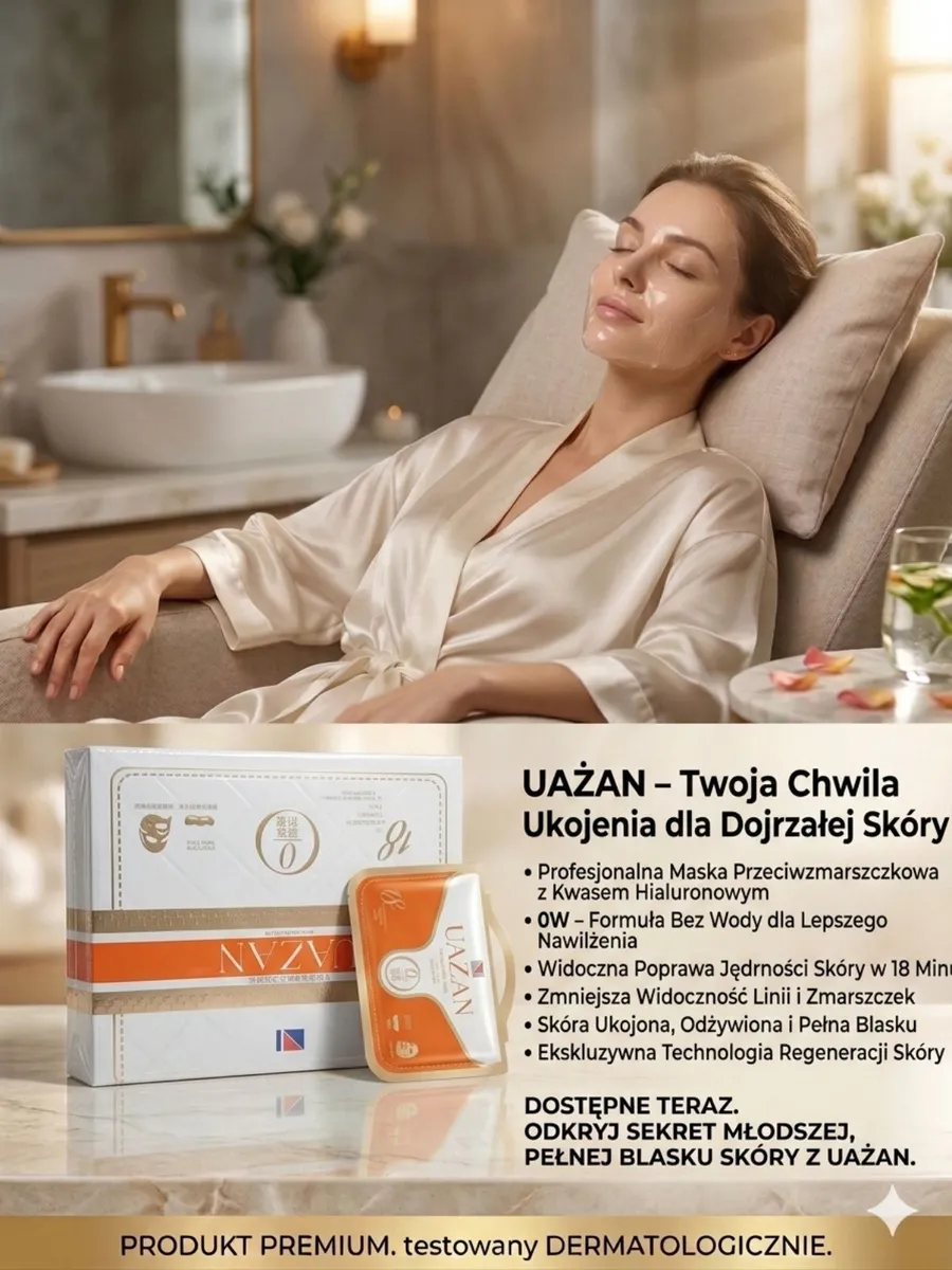 UAZAN Maska Przeciwzmarszczkowa z Kwasem Hialuronowym 10PCS